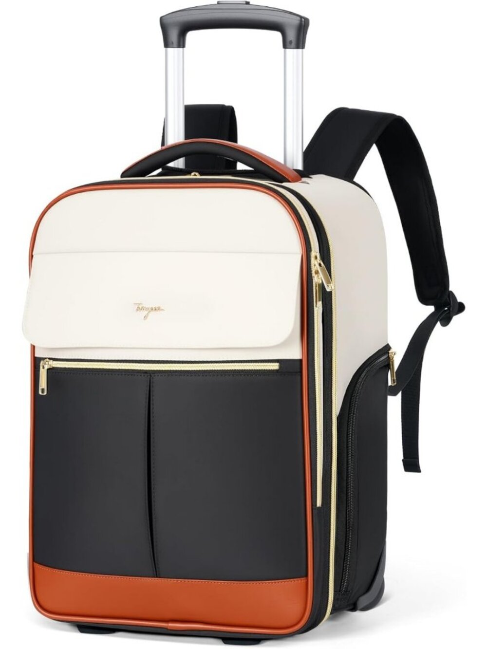 Large Rolling Backpack for Women - Stylish Travel Bag with Wheels & Storage
